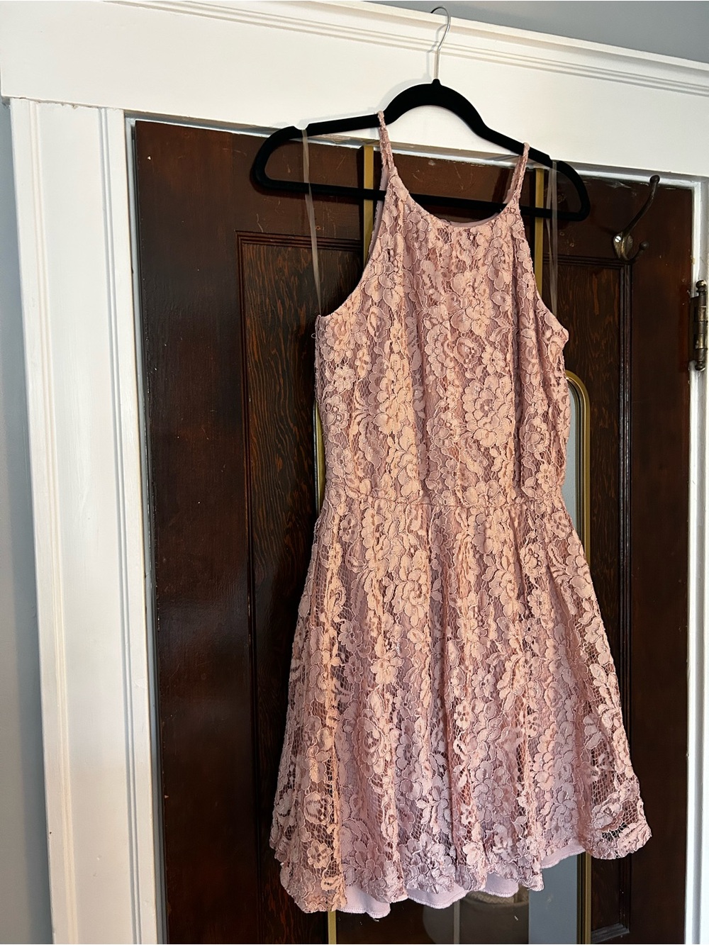 Alya Dusty Rose Lace Mini Dress